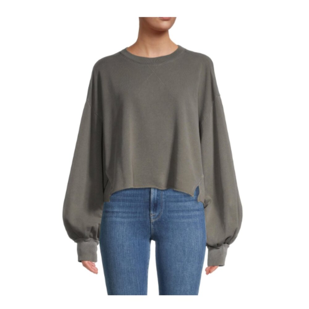 Frame Bishop-Sleeve Organic Pima Cotton Sweatershirt (Medium)